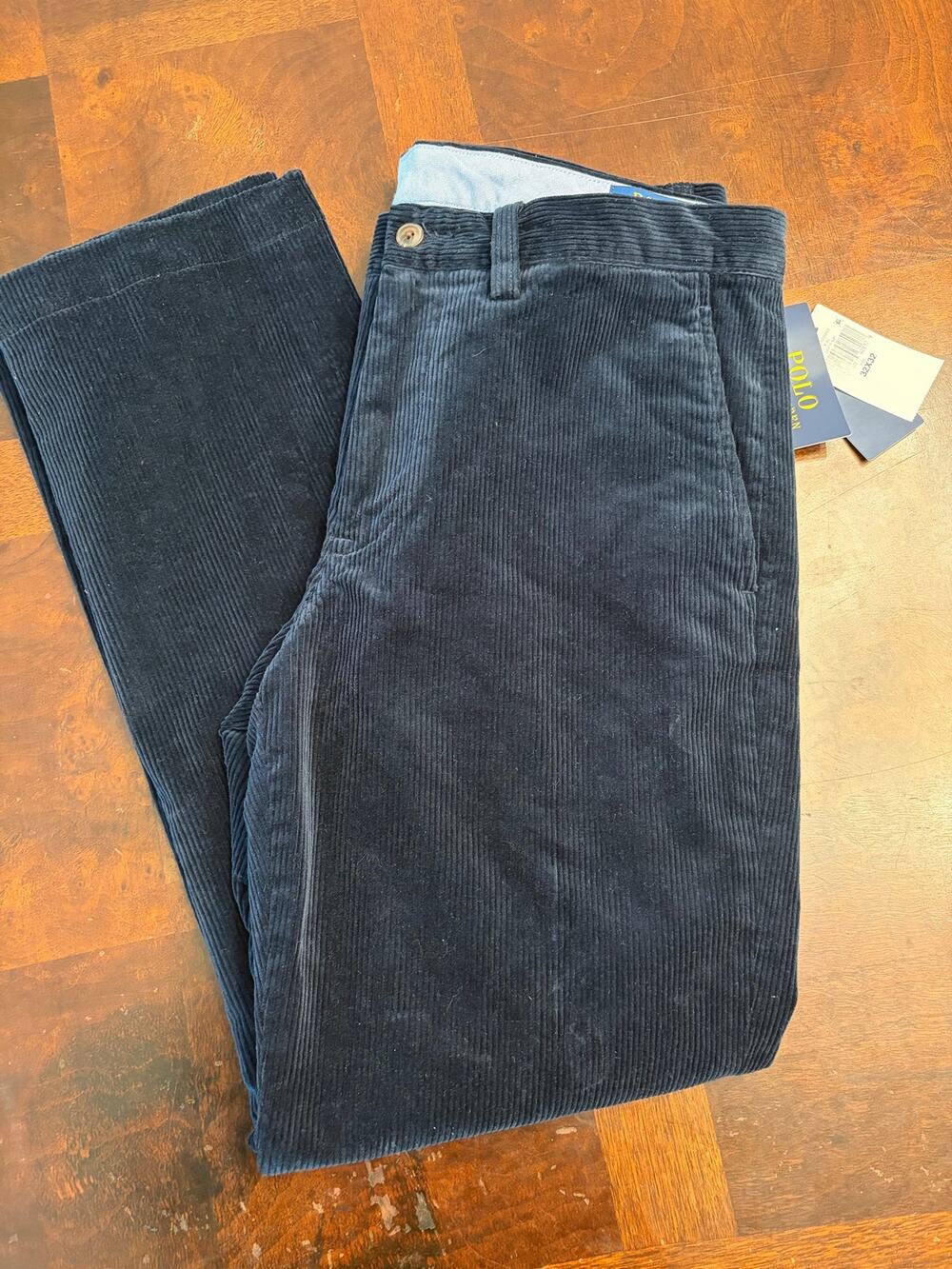 NWT Polo Ralph Lauren Navy Stretch Straight Fit Corduroy Pants 32x32